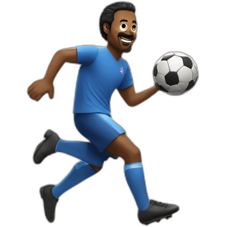 Ted lasso playing soccer at Apple park headquarters emoji