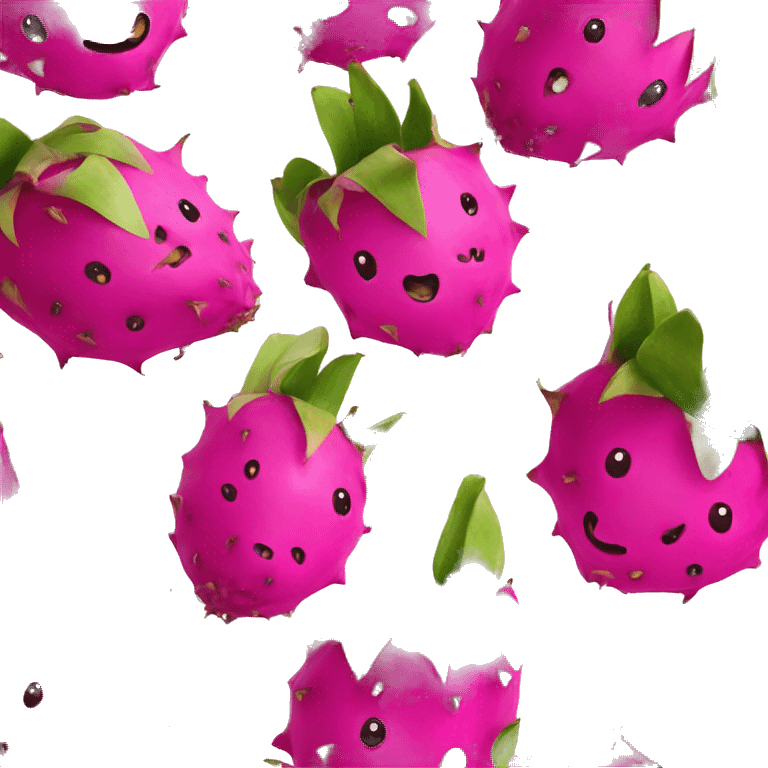 Dragon fruit smiley face emoji