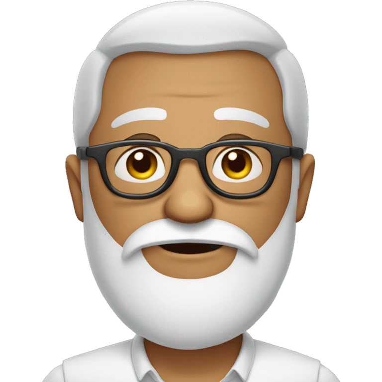 Indian white beard guy with round glasses wow emoji emoji