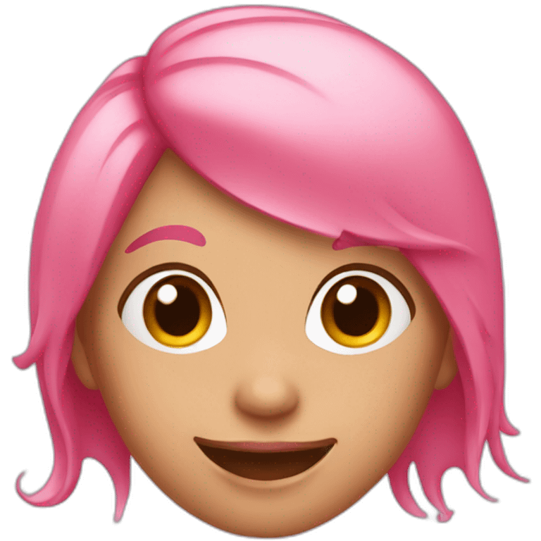 girl with] pink hair tongue sticking out emoji