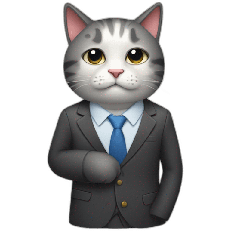 tired cat with suit emoji