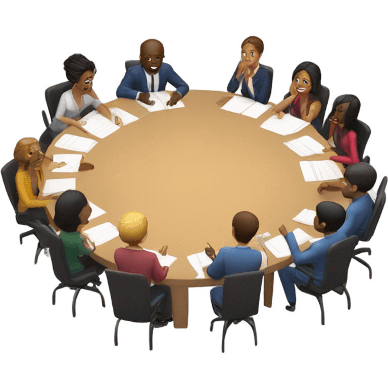 group discussion at a table emoji