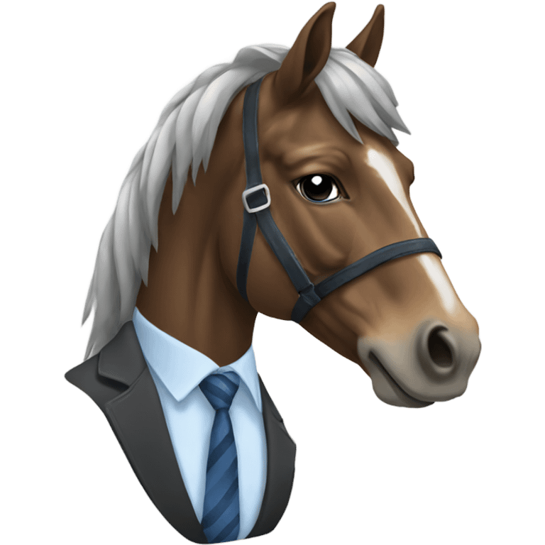 Horse wearing a tie emoji