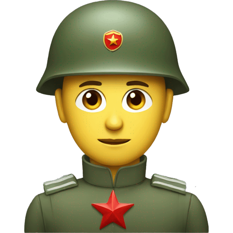 ussr soldier serious with military helmet emoji