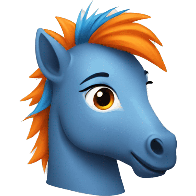 Full blue, young, boy pony with orange mohawk emoji