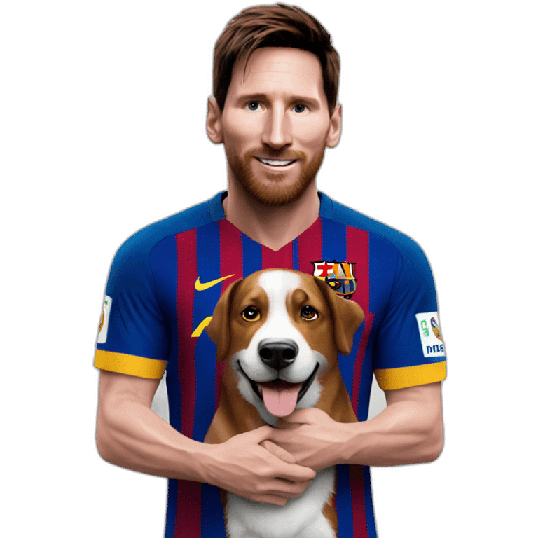 Messi with dog emoji