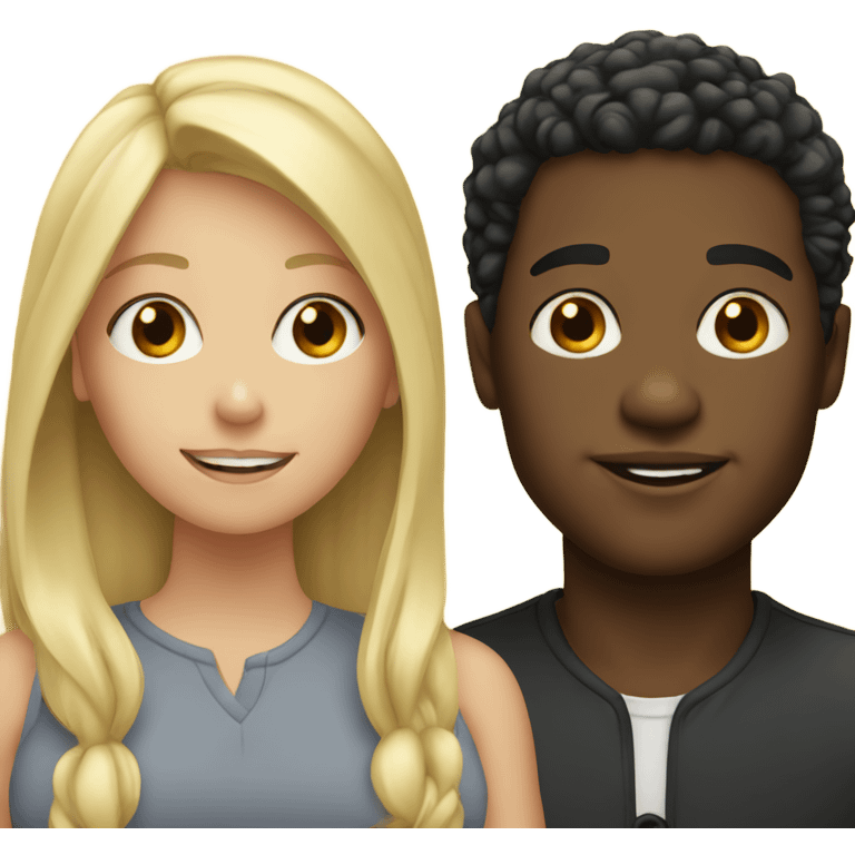 Two black guys one blonde girl  emoji