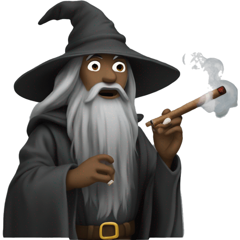 black gandalf smoking cigar emoji