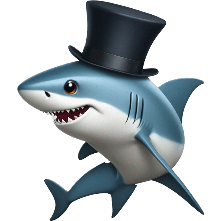 Shark with tophat emoji