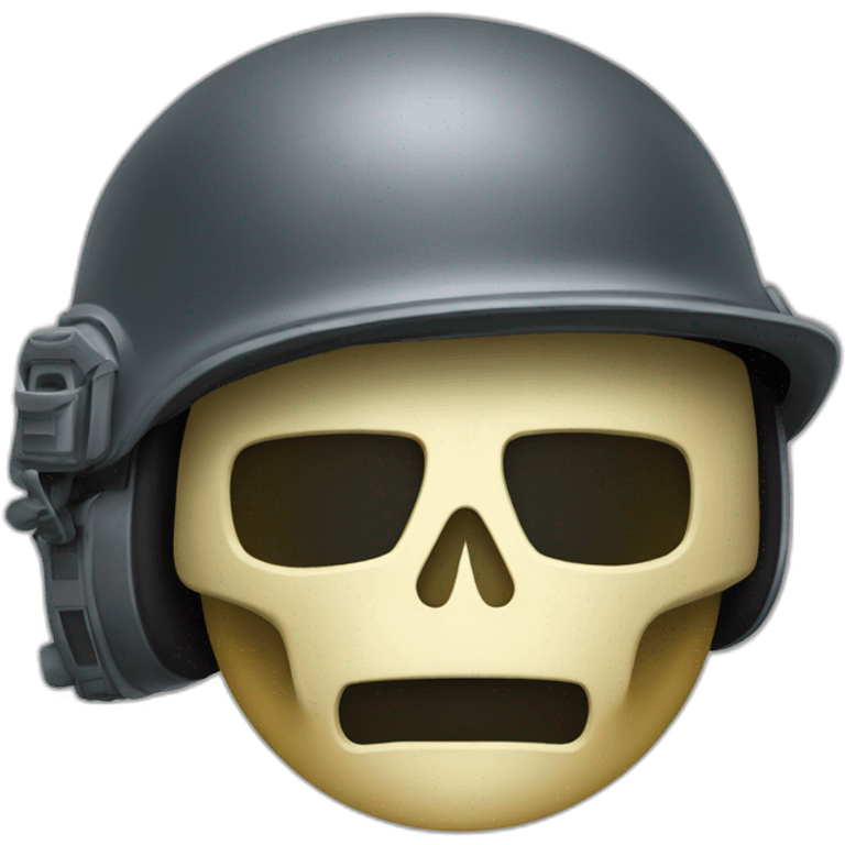 Masque squelette et casque militaire emoji