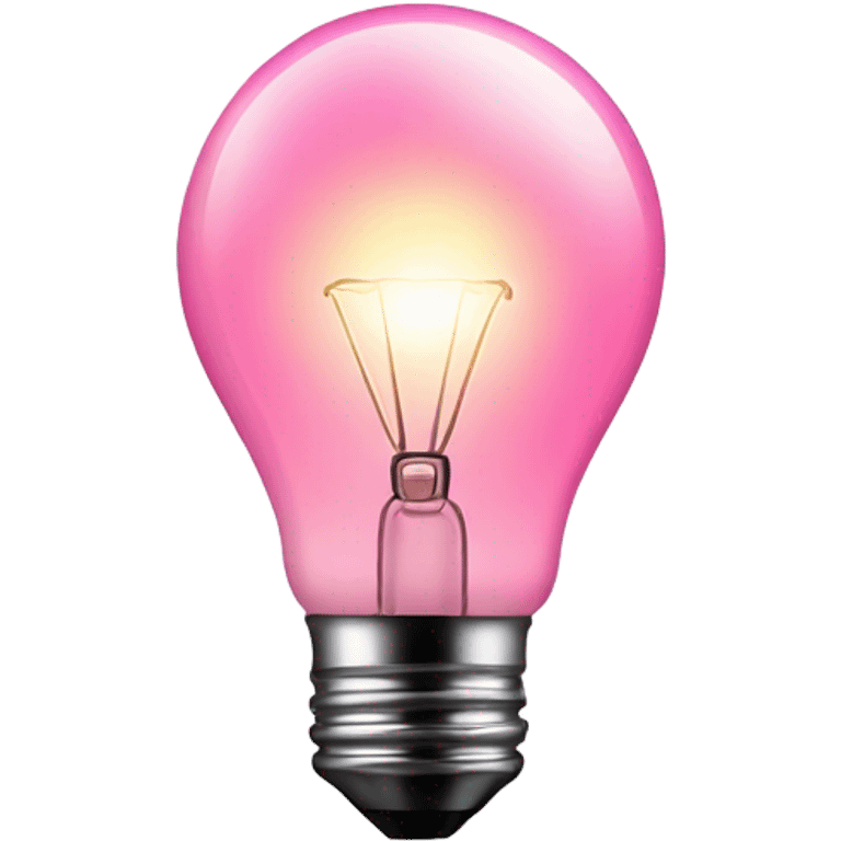 A completely pink light bulb, glowing softly with a warm, pink hue emoji