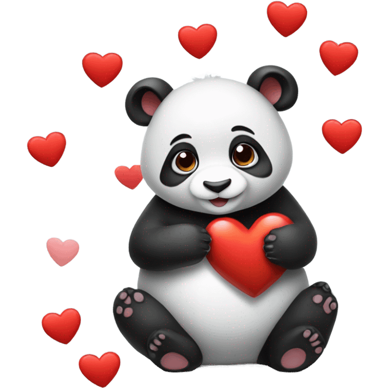 Panda with heart emoji