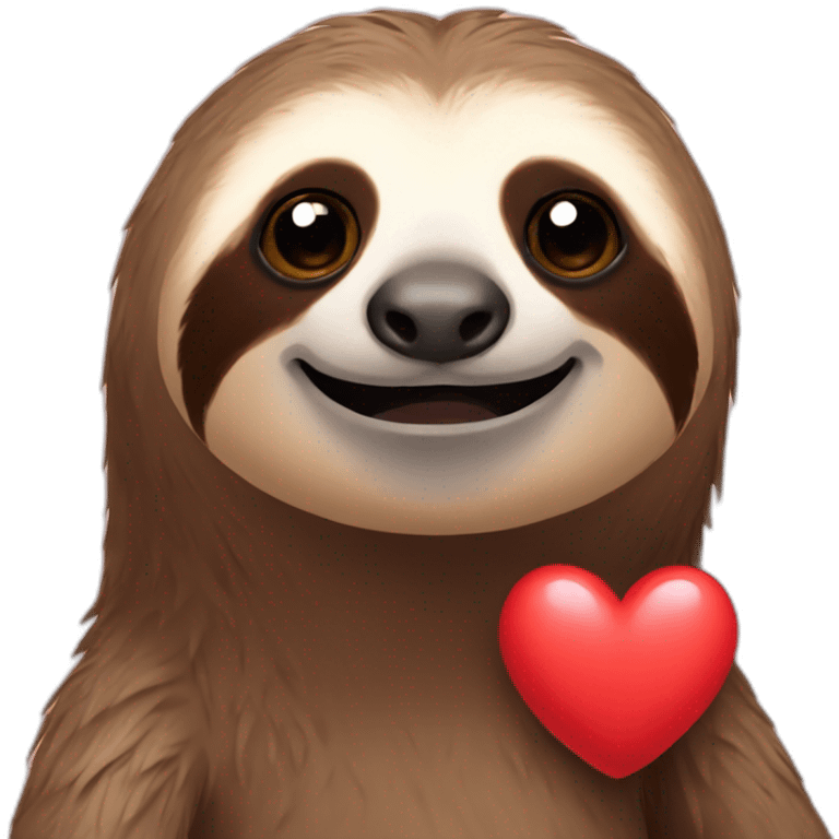 sloth with heart emoji