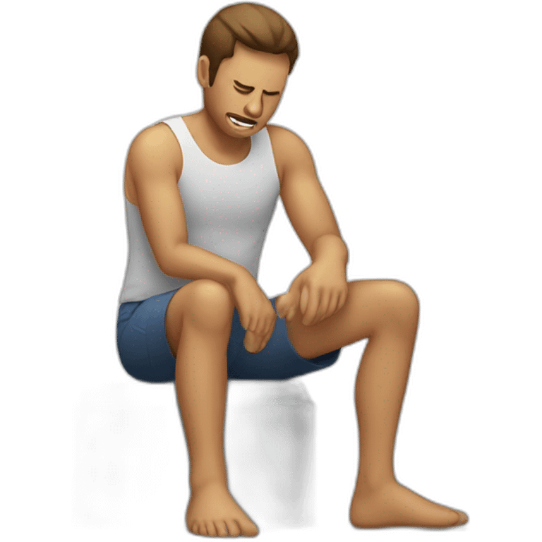 Men with hard pain on his leg emoji