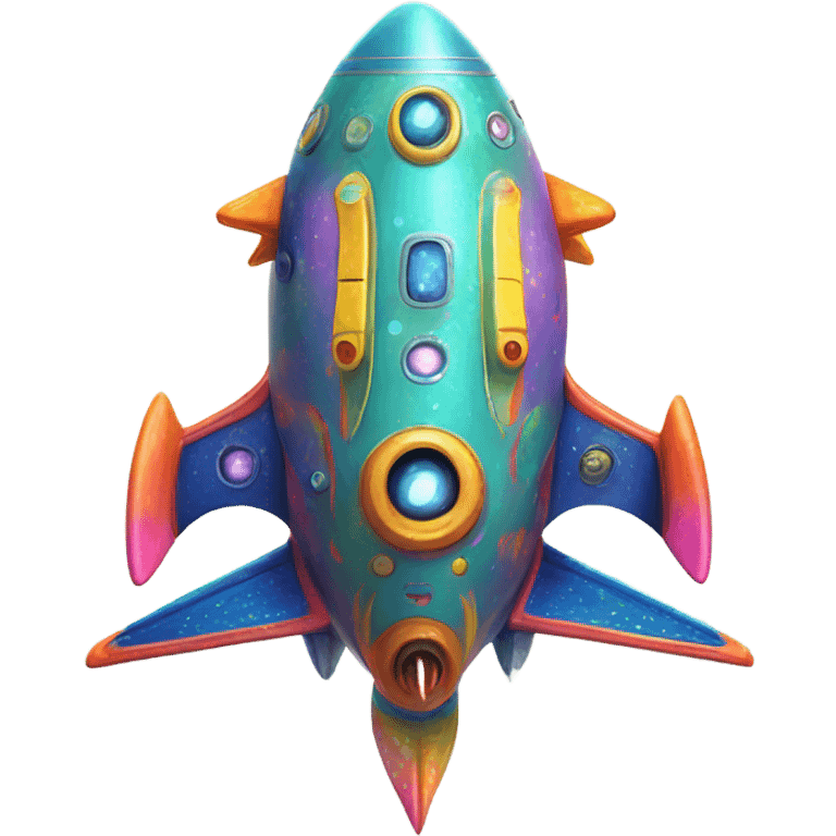  space ship, cartoony emoji