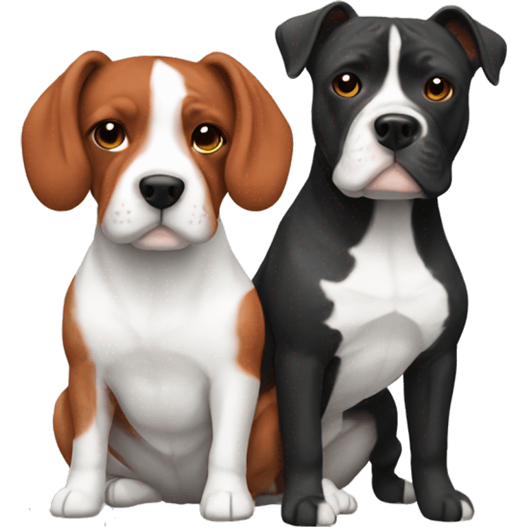 Red haired couple holding black and white English staffordshire emoji