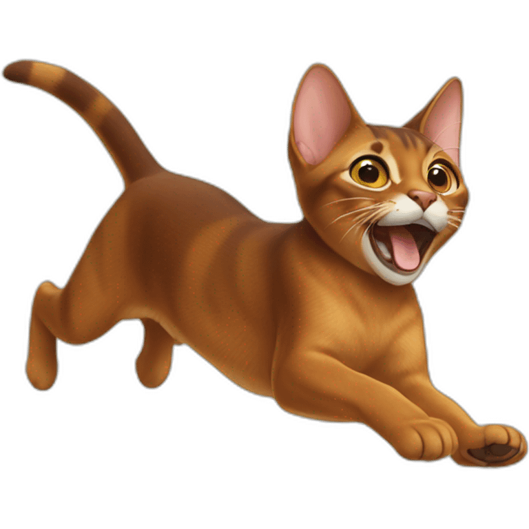 Abyssinian cat jumping emoji