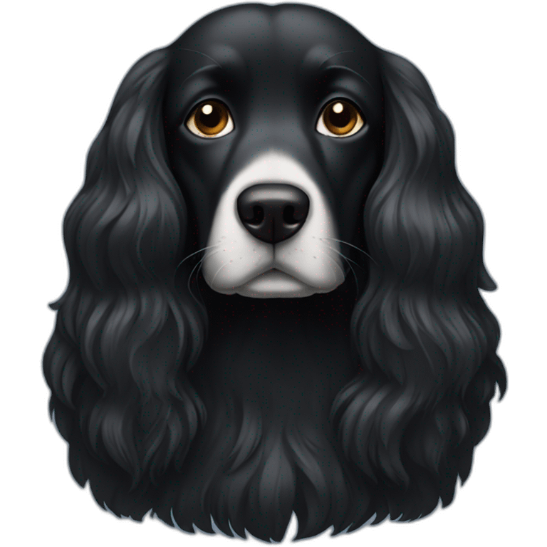 black long hair dog emoji