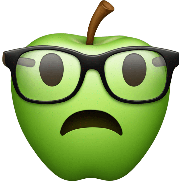 Apple with glasses and heel emoji