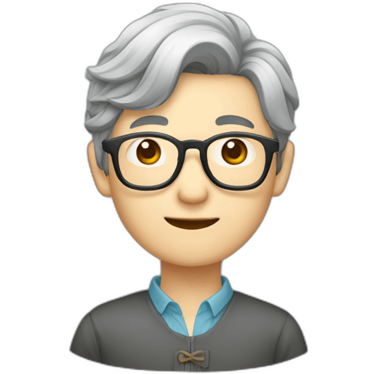 Chinese grey hair wear glasses held Taiwan flagup emoji