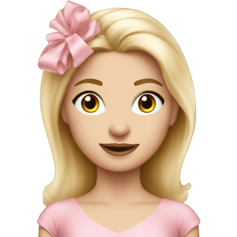 Beautiful blonde ballerina in pink  emoji