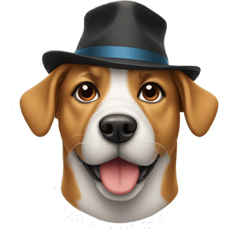 Dog with a hat emoji