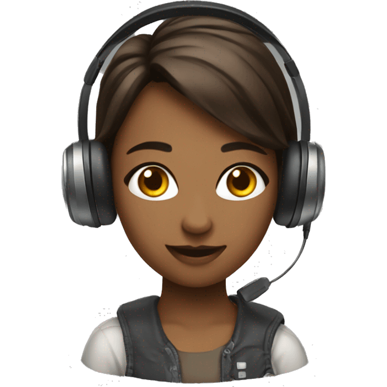 Gamin headset with a girl emoji