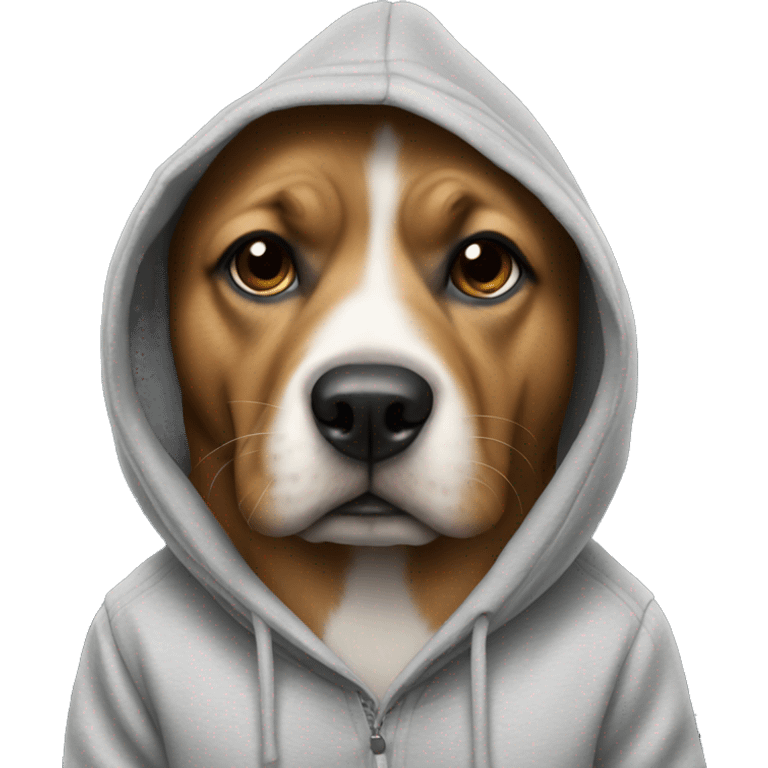 Dog wearing a hoodie emoji