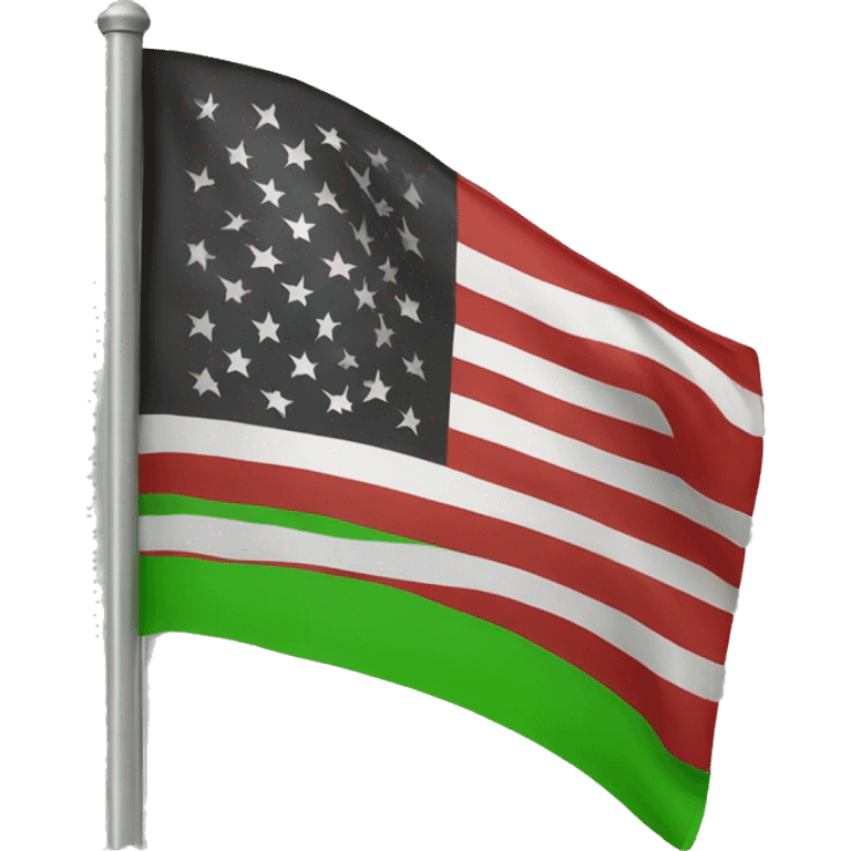 Green black and red American Flag emoji