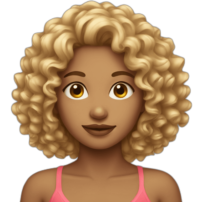 beautiful girl with curly hair emoji