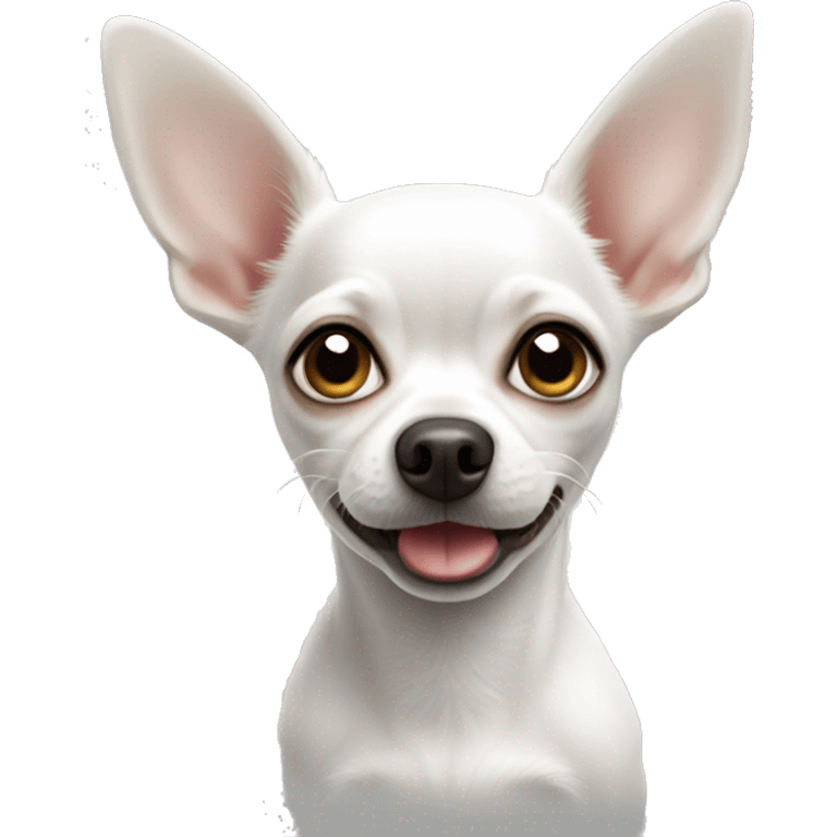 A white Chihuahua dog, with its ear down emoji