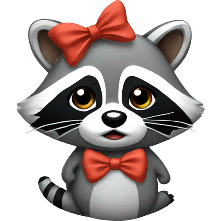 Raccoon with bow emoji