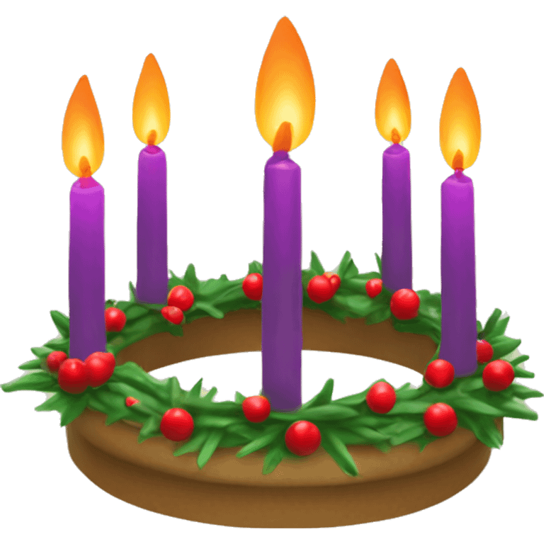 Advent wreath with candles emoji