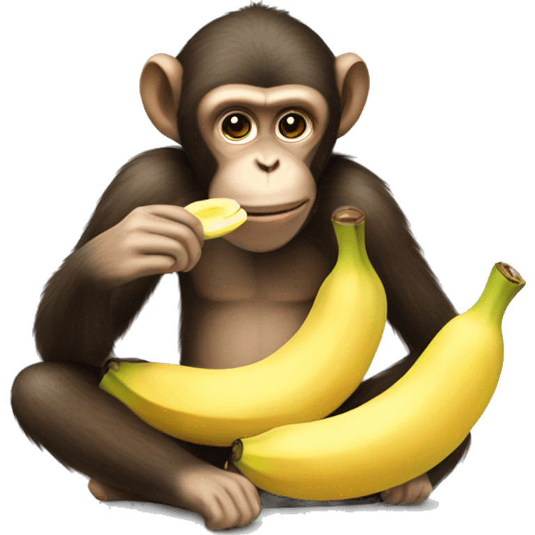 a monkey eats a banana emoji