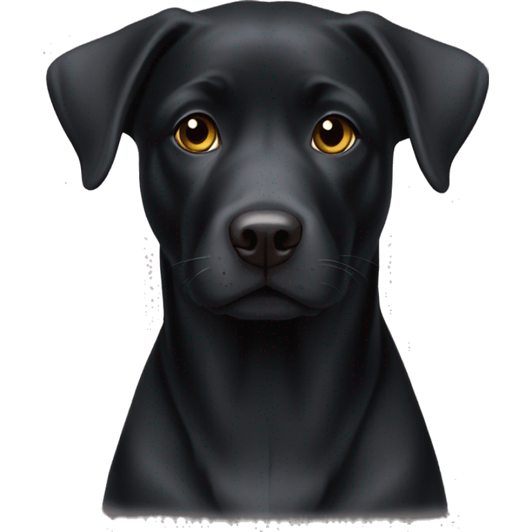 Black lab mix with white chest emoji