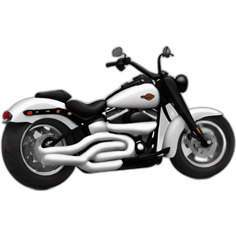 harley davidson fat boy, color black emoji