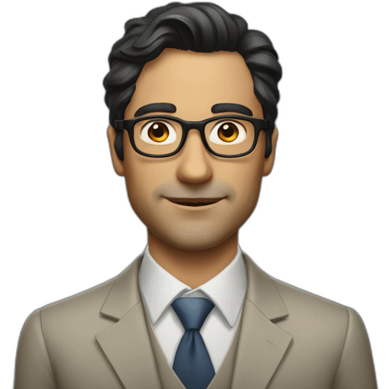 Distinguished man with glasses and dark hair late thirties emoji