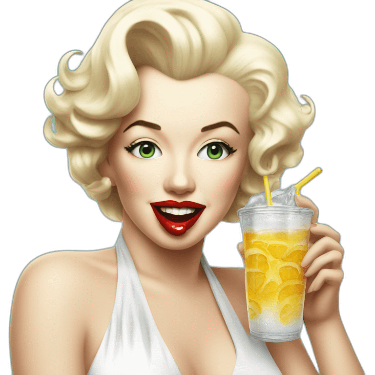 marilyn monroe drinking a soft drink emoji