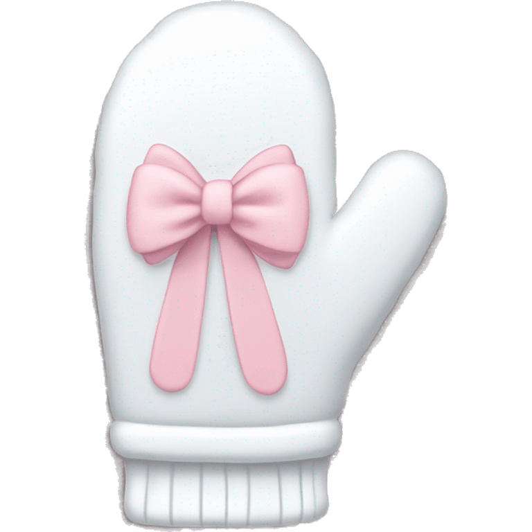 White mittens with light pink bow emoji