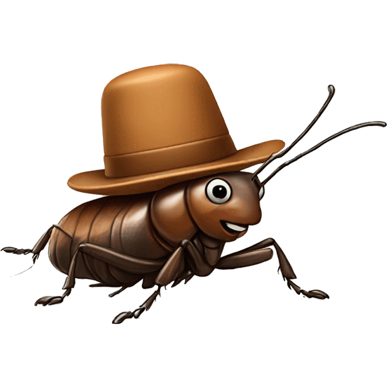 cockroach with a hat emoji