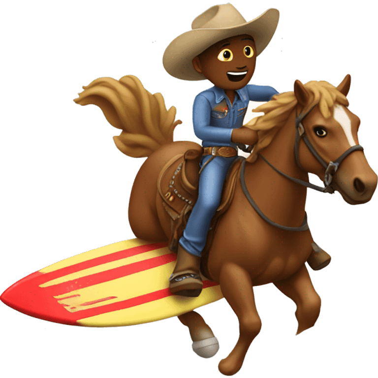 Cowboy surfing emoji