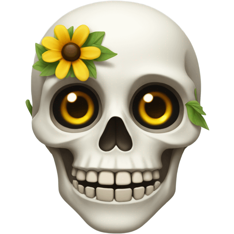 Skeleton with flowers for eyes  emoji