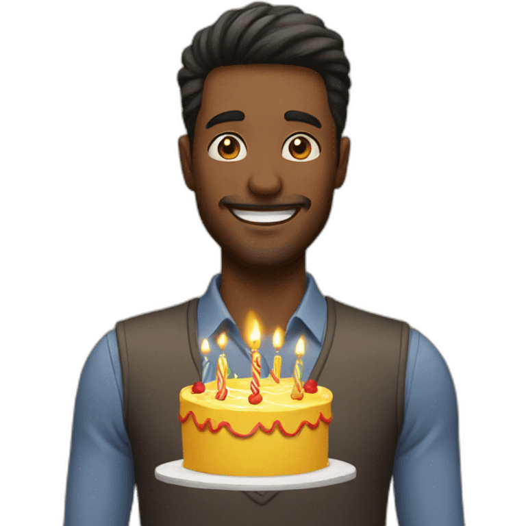 Man celebrating birthday emoji