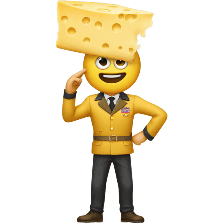 Saluting but made of cheese emoji