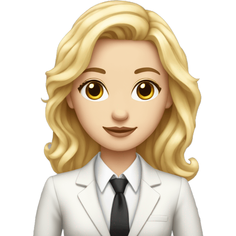 confident white girl in formal suit emoji