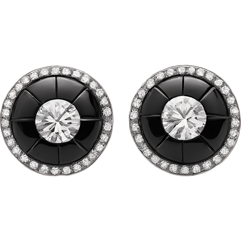 Black Chanel earrings diamond  emoji