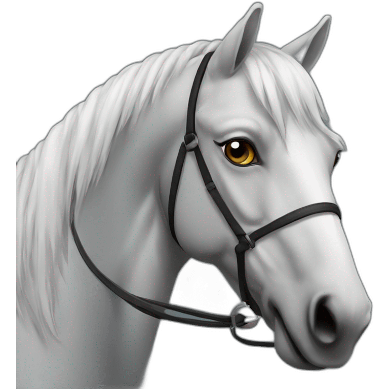 Cheval gris avec emoji