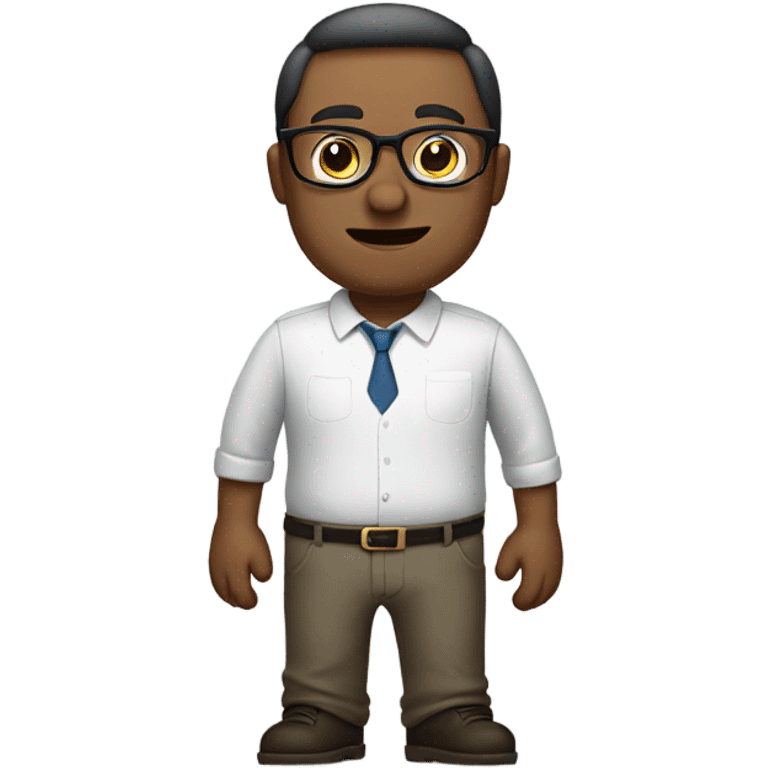 a man wear glasses with two hands on hips emoji