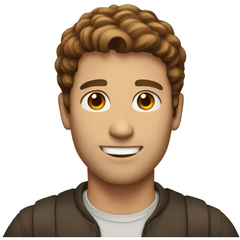 guy with brown hair tech emoji