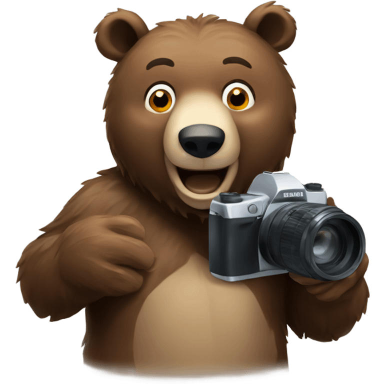 Bear taking photo emoji